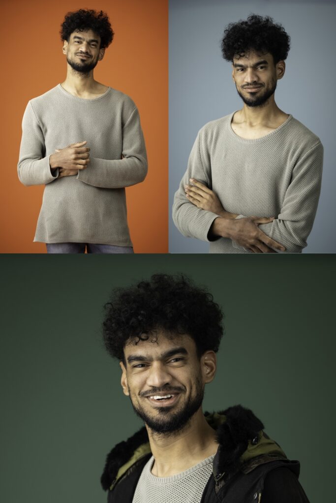 Portrait against a variety of Backgrounds