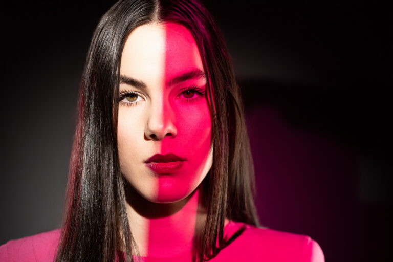 The Models model Elizabeth showcasing Cog's Colours of the week