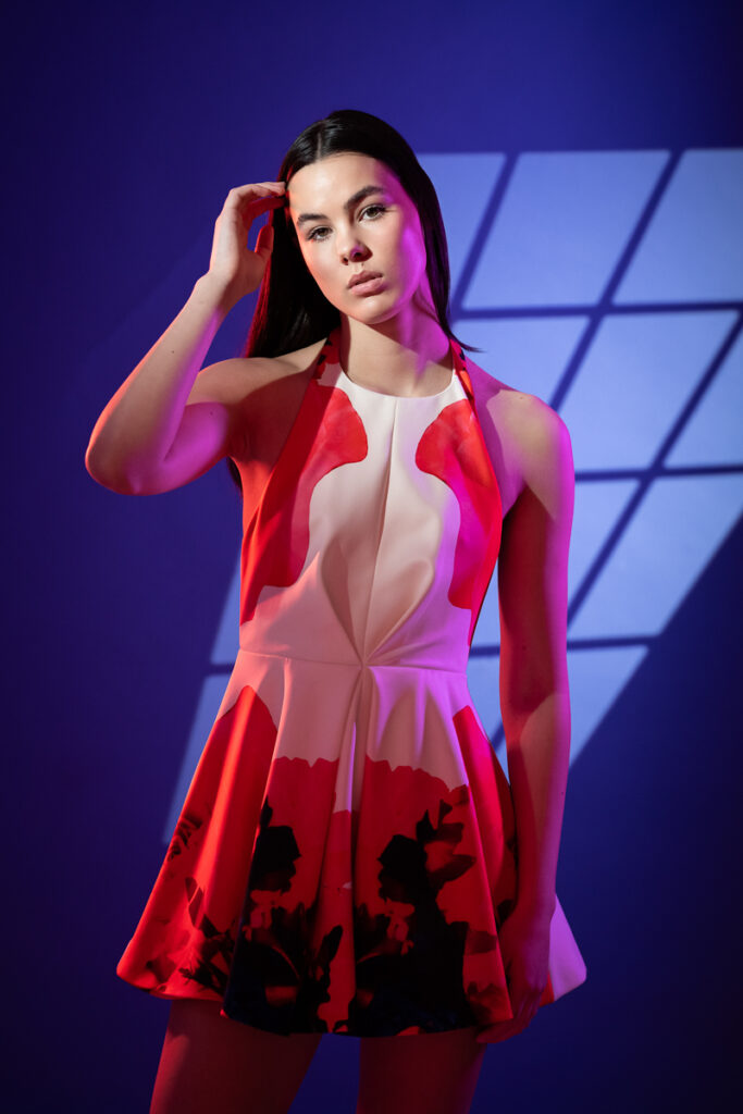 The Models model Elizabeth showcasing Cog's Colours of the week