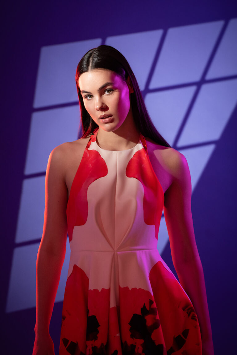 The Models model Elizabeth showcasing Cog's Colours of the week